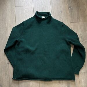 Dark Green Classic roll neck cotton sweater